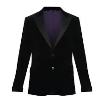 Polo Ralph Lauren Men Black Velvet Finish Formal Blazer